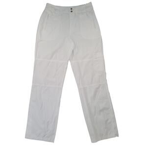 Chico’s Cargo Pants w/ Zip Pockets Sz 1 Medium White Lightweight EUC